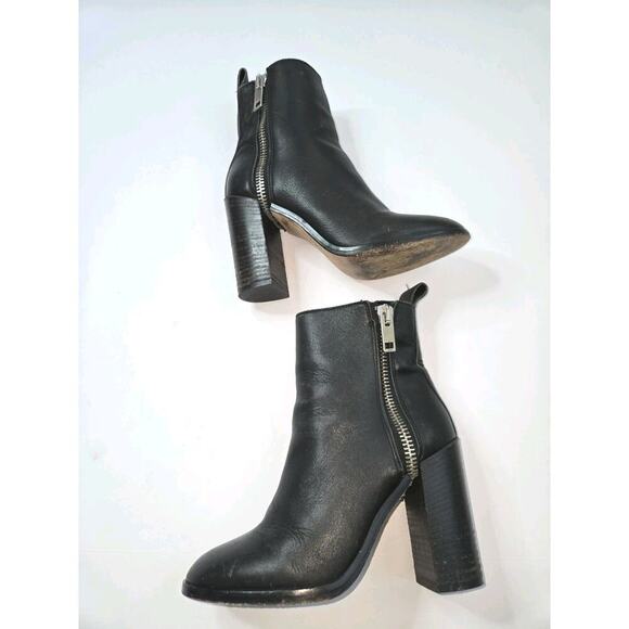 Diesel Women’s Black Leather Side Zip Ankle Boots Size EU 37 - Picture 1 of 15